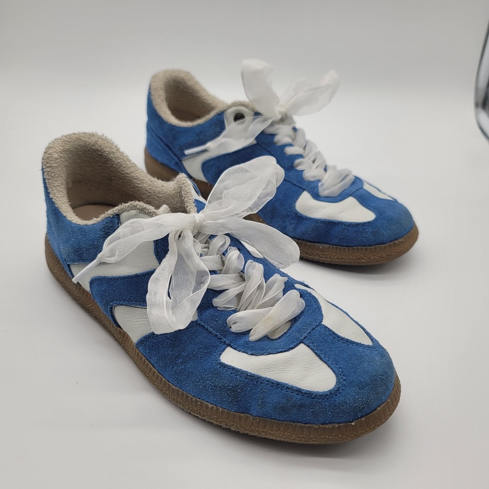 Verbena Spain Leather Suede Sneakers Blue White Gum Sole EU 41 US 10 Women